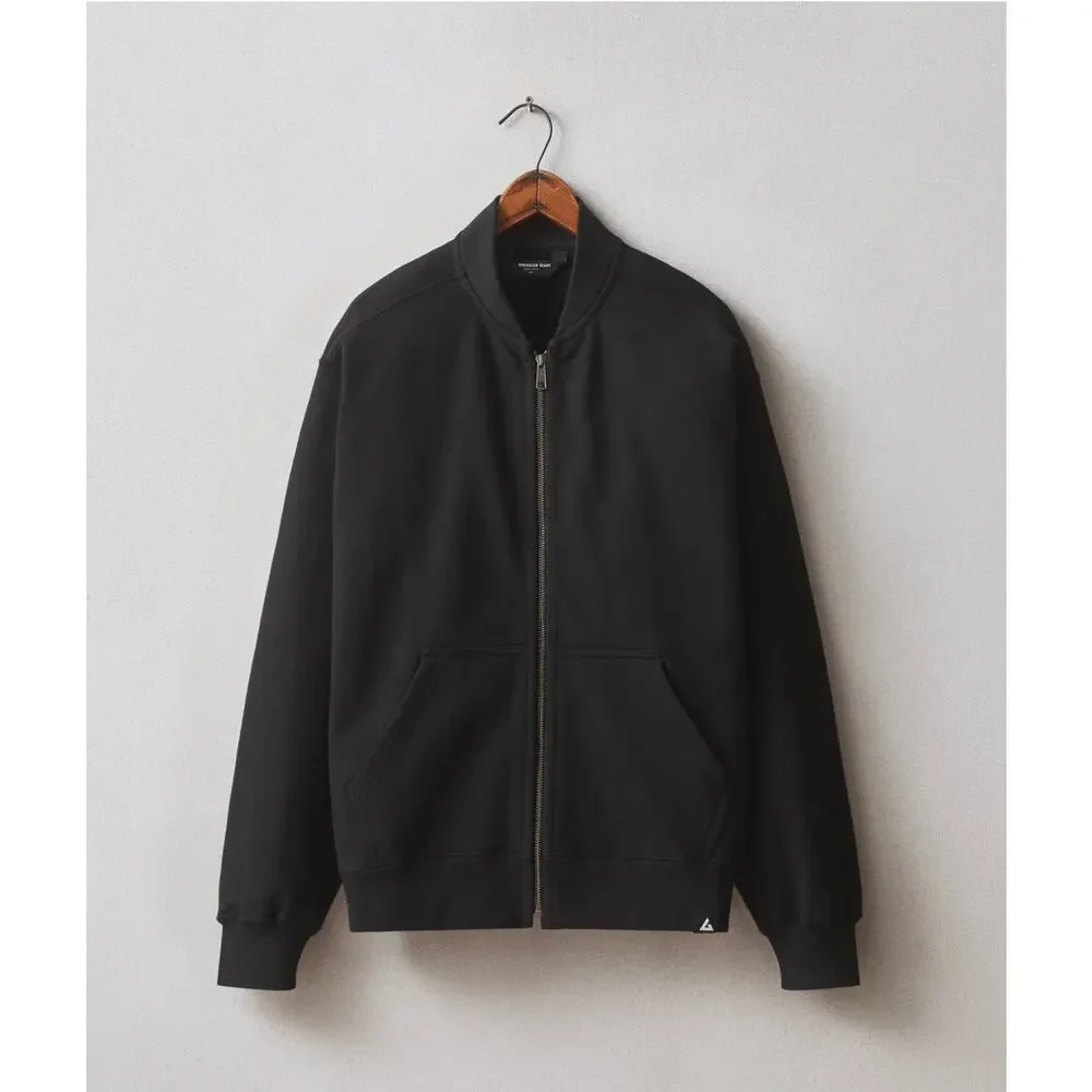 American Giant Men's Heavyweight Cotton Fleece Bomber Jacket Black Size Small